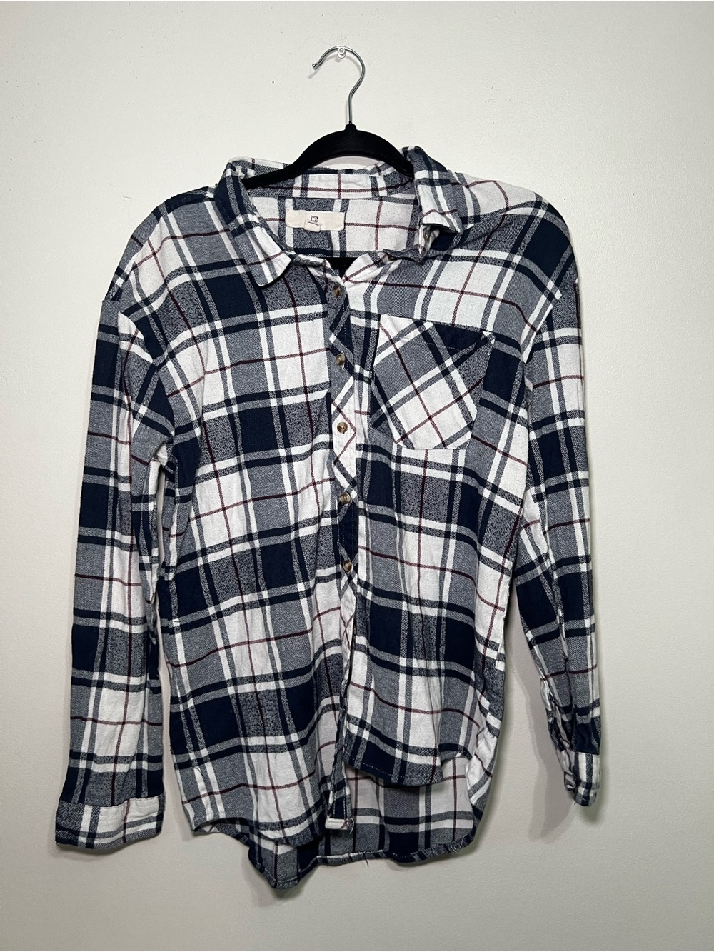 Thread & Supply Navy, White and Gray Plaid Button-Down Shirt
